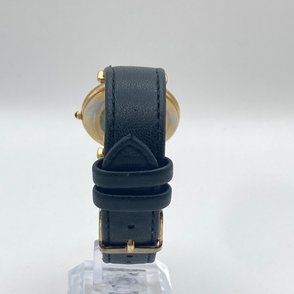 Vintage Lassale Men's Watch 32mm Gold Tone 5E20-8A69 Slim Black Band New Battery - Picture 6 of 16